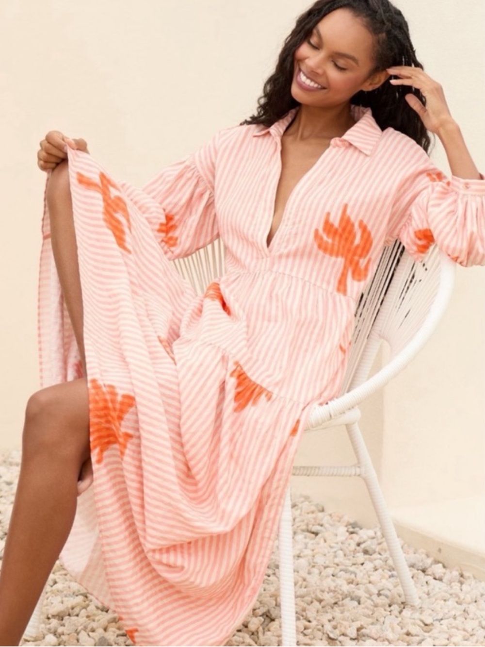 The Carolita Printed Tiered Shirt Dress by Celandine: Daniella Manini Edition - Picture 3 of 14